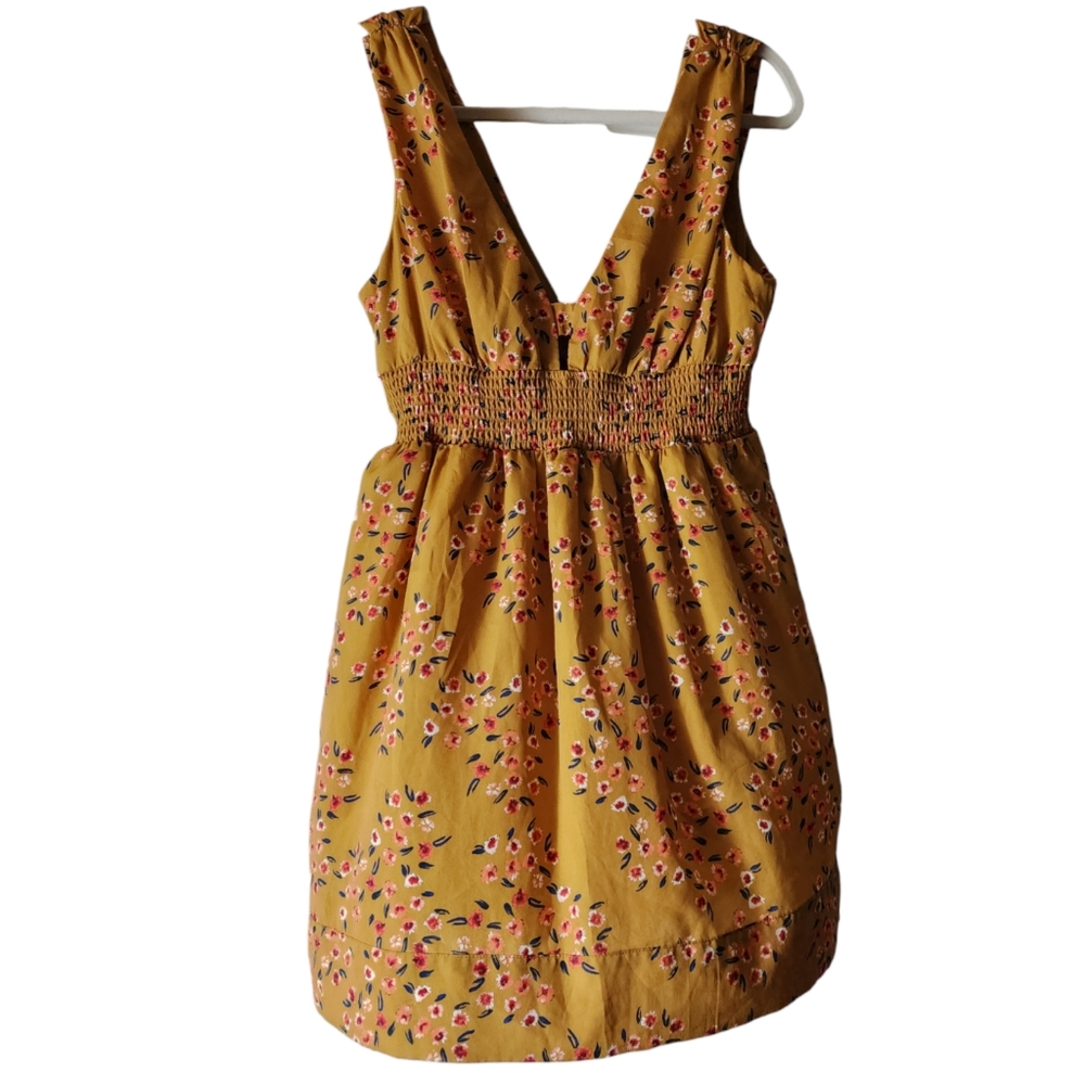 Hot & Delicious sz L large floral golden mini dress